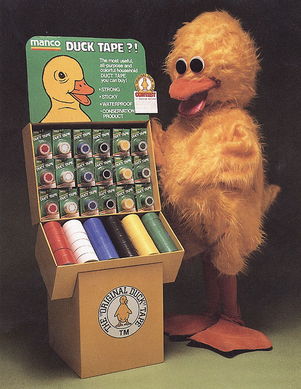 old-duck-brand-tape-mascot-with-display