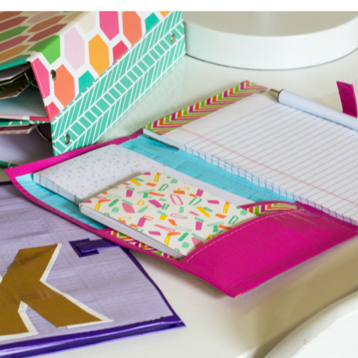 Completed Duck Tape® Back-To-School Organizer