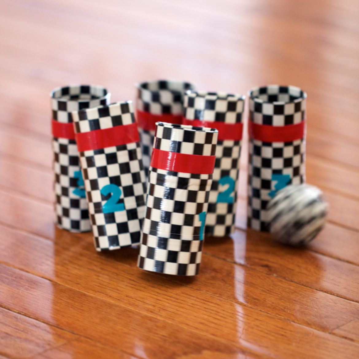 Duck Tape bowling game in use