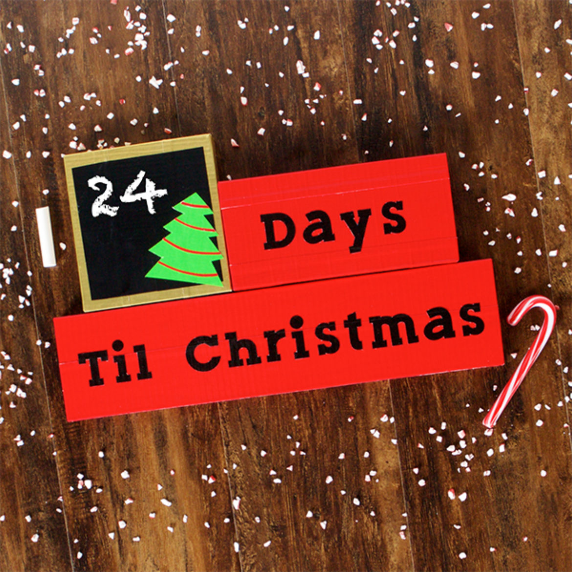 Completed Chalkboard Holiday Countdown
