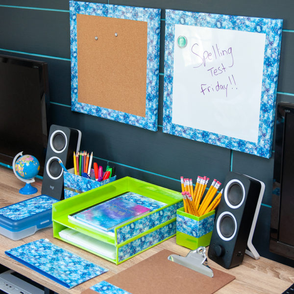 Back to school homework space for kids with Duck Tape, by Crafts By Courtney.