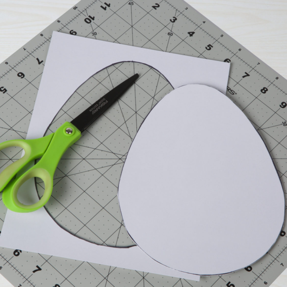 Egg shape drawn and cut out