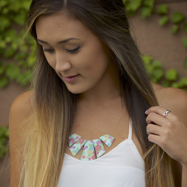 Completed Duck Tape® Geometric Necklace