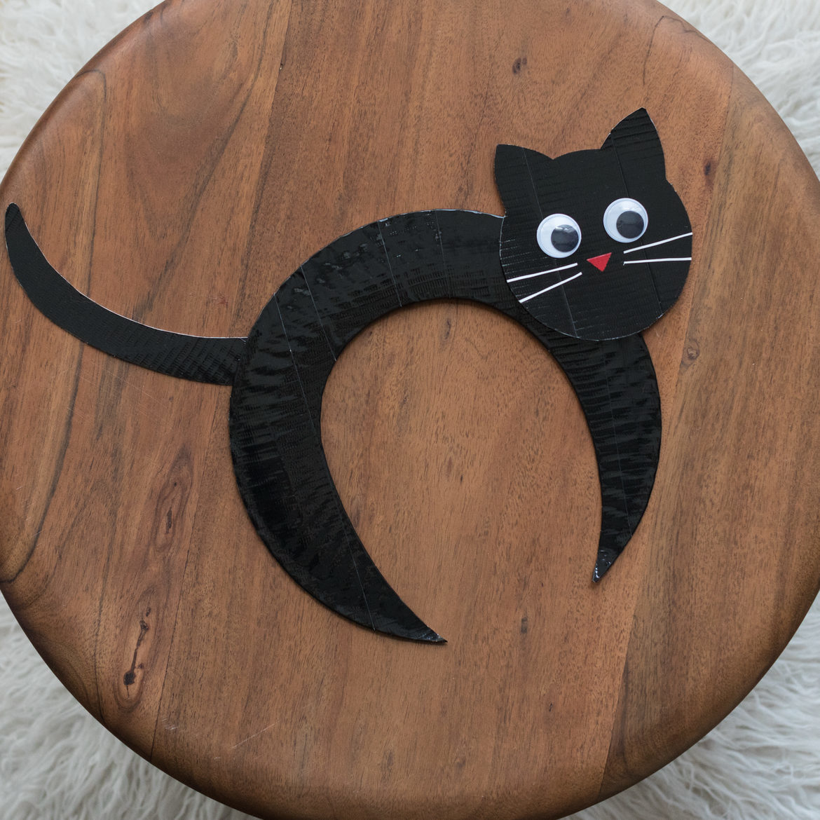 Completed Duck Tape® Paper Plate Black Cat