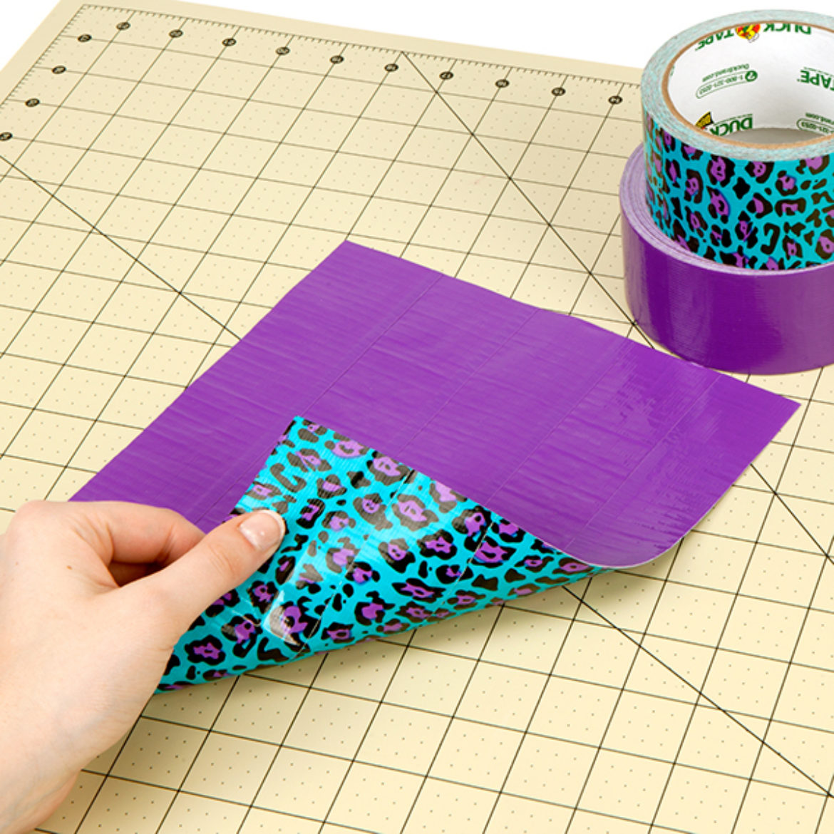Duck Tape Fabric with one color on one side and another on the opposite